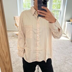 Verge girl blush satin striped top